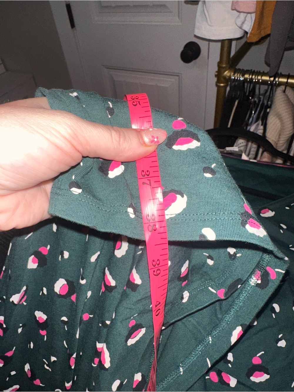 Boden Size 6L Green Long-Sleeve Printed Midi Dress with Pink Accents - Picture 11 of 13